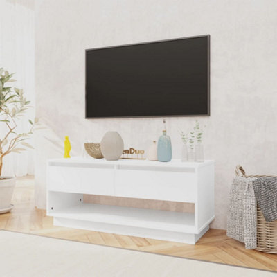 Berkfield TV Cabinet High Gloss White 102x41x44 cm Engineered Wood