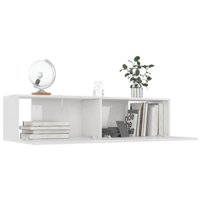 Berkfield TV Cabinet High Gloss White 120x30x30 cm Engineered Wood