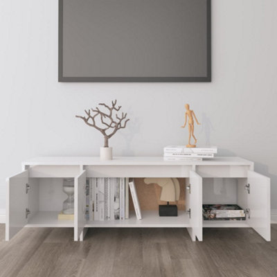 Berkfield TV Cabinet High Gloss White 120x30x40.5 cm Engineered Wood