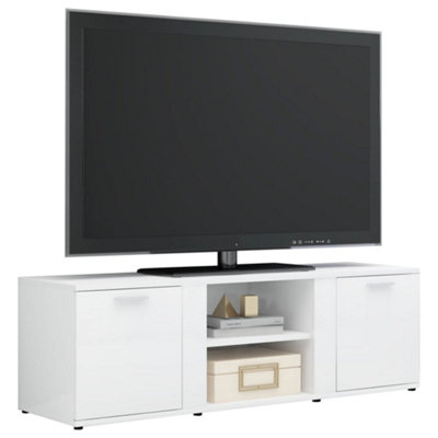 Berkfield TV Cabinet High Gloss White 120x34x37 cm Engineered Wood
