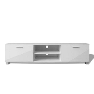 Berkfield TV Cabinet High-Gloss White 140x40.3x34.7 cm