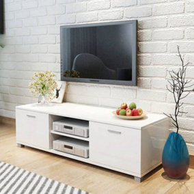 Berkfield TV Cabinet High-Gloss White 140x40.3x34.7 cm