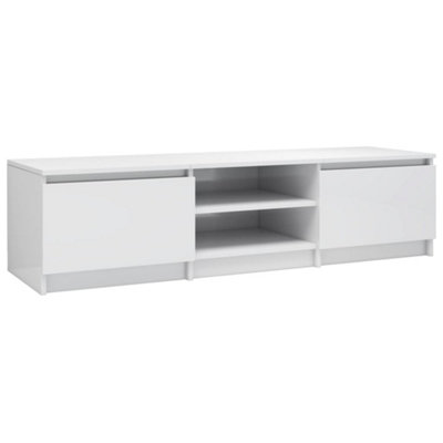 Berkfield TV Cabinet High Gloss White 140x40x35.5 cm Engineered Wood