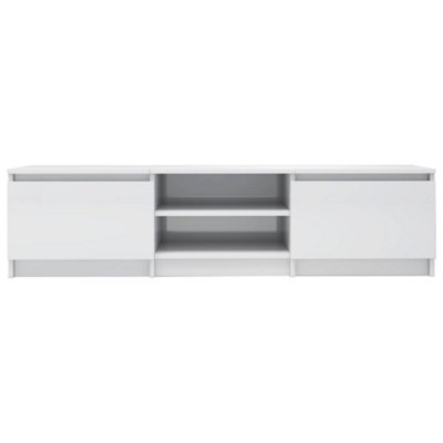 Berkfield TV Cabinet High Gloss White 140x40x35.5 cm Engineered Wood