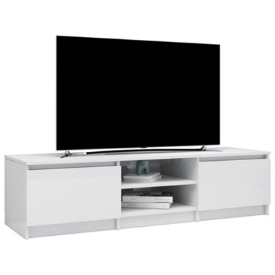 Berkfield TV Cabinet High Gloss White 140x40x35.5 cm Engineered Wood