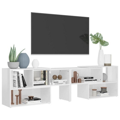 Berkfield TV Cabinet High Gloss White 149x30x52 cm Engineered Wood