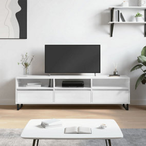 Berkfield TV Cabinet High Gloss White 150x30x44.5 cm Engineered Wood