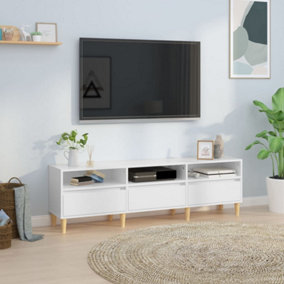 Berkfield TV Cabinet High Gloss White 150x30x44.5 cm Engineered Wood