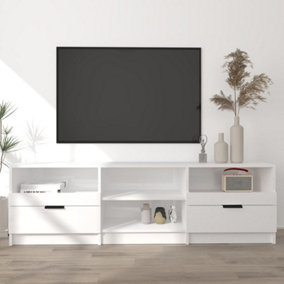 Berkfield TV Cabinet High Gloss White 150x33.5x45 cm Engineered Wood