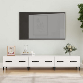 Berkfield TV Cabinet High Gloss White 150x34.5x30 cm Engineered Wood