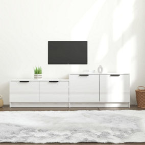 Berkfield TV Cabinet High Gloss White 158.5x36x45 cm Engineered Wood