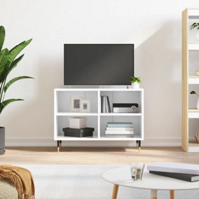 Berkfield TV Cabinet High Gloss White 69.5x30x50 cm Engineered Wood