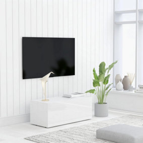 Berkfield TV Cabinet High Gloss White 80x34x30 cm Engineered Wood