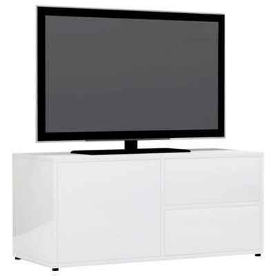 Berkfield TV Cabinet High Gloss White 80x34x36 cm Engineered Wood