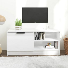 Berkfield TV Cabinet High Gloss White 80x35x36.5 cm Engineered Wood