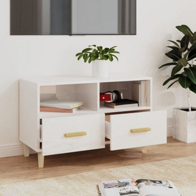 Berkfield TV Cabinet High Gloss White 80x36x50 cm Engineered Wood