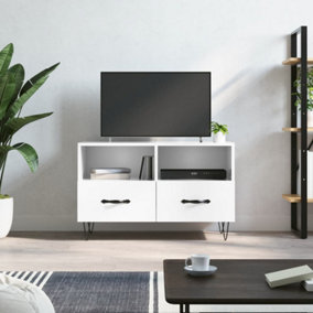 Berkfield TV Cabinet High Gloss White 80x36x50 cm Engineered Wood