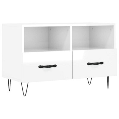 Berkfield TV Cabinet High Gloss White 80x36x50 cm Engineered Wood