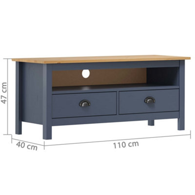 Berkfield TV Cabinet Hill Range Grey 110x40x47 cm Solid Pine Wood