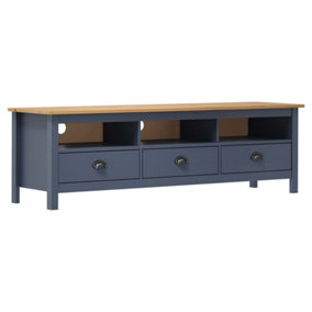 Berkfield TV Cabinet "Hill Range" Grey 158x40x47 cm Solid Pine Wood