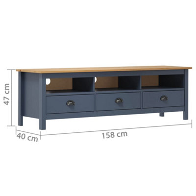 Berkfield TV Cabinet "Hill Range" Grey 158x40x47 cm Solid Pine Wood