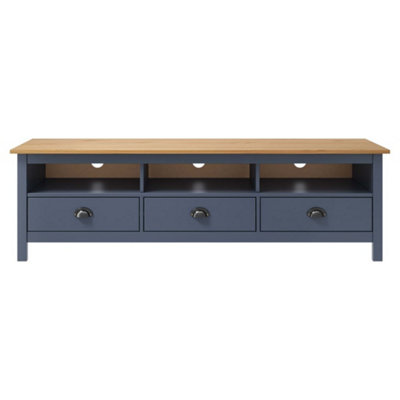 Berkfield TV Cabinet "Hill Range" Grey 158x40x47 cm Solid Pine Wood