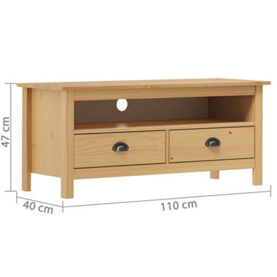 Berkfield TV Cabinet Hill Range Honey Brown 110x40x47 cm Solid Pine Wood