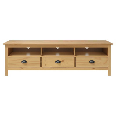 Berkfield TV Cabinet Hill Range Honey Brown 158x40x47 cm Solid Pine Wood