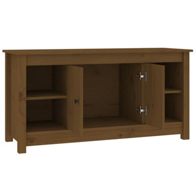 Berkfield TV Cabinet Honey Brown 103x36,5x52 cm Solid Wood Pine