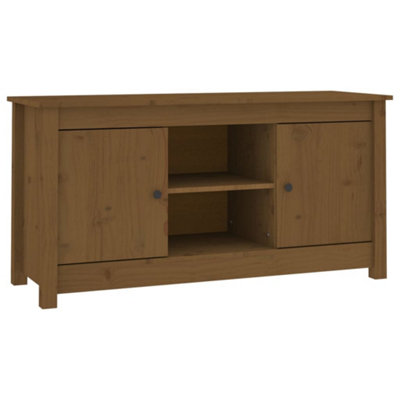 Berkfield TV Cabinet Honey Brown 103x36.5x52 cm Solid Wood Pine