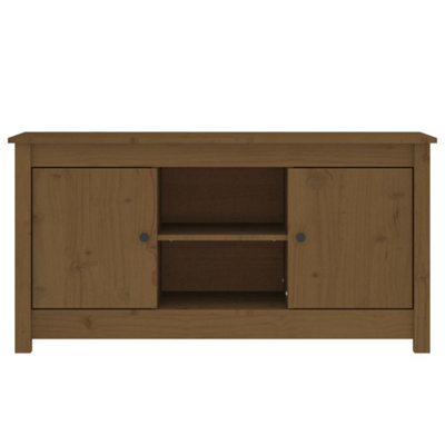 Berkfield TV Cabinet Honey Brown 103x36.5x52 cm Solid Wood Pine
