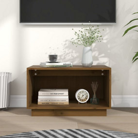 Berkfield TV Cabinet Honey Brown 60x35x35 cm Solid Wood Pine