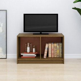 Berkfield TV Cabinet Honey Brown 70x33x42 cm Solid Pinewood