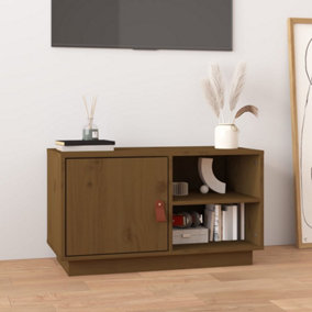 Berkfield TV Cabinet Honey Brown 70x34x40 cm Solid Wood Pine