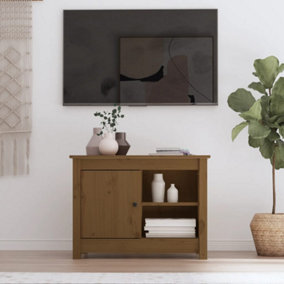 Berkfield TV Cabinet Honey Brown 70x36.5x52 cm Solid Wood Pine