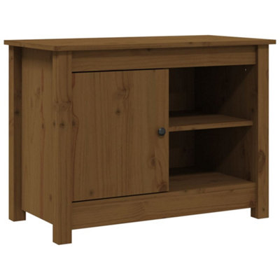 Berkfield TV Cabinet Honey Brown 70x36.5x52 cm Solid Wood Pine