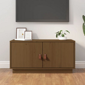 Berkfield TV Cabinet Honey Brown 80x34x40 cm Solid Wood Pine