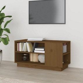 Berkfield TV Cabinet Honey Brown 80x35x40.5 cm Solid Wood Pine