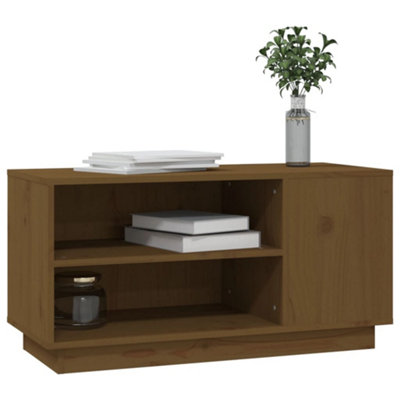 Berkfield TV Cabinet Honey Brown 80x35x40.5 cm Solid Wood Pine