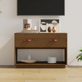 Berkfield TV Cabinet Honey Brown 90x40x60 cm Solid Wood Pine