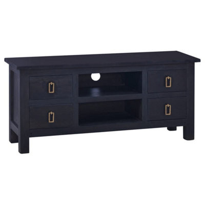 Berkfield TV Cabinet Light Black Coffee 100x30x45 cm Solid Mahogany Wood