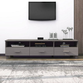 Berkfield TV Cabinet Light Grey 158x40x40 cm Solid Wood Pine