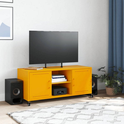 Berkfield TV Cabinet Mustard Yellow 100.5x39x43.5 cm Steel