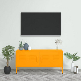 Berkfield TV Cabinet Mustard Yellow 105x35x50 cm Steel