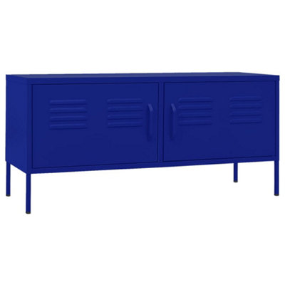 Berkfield TV Cabinet Navy Blue 105x35x50 cm Steel