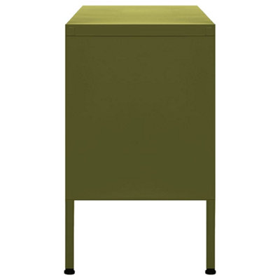 Berkfield TV Cabinet Olive Green 105x35x50 cm Steel