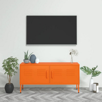 Berkfield TV Cabinet Orange 105x35x50 cm Steel