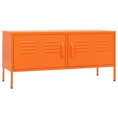 Berkfield TV Cabinet Orange 105x35x50 cm Steel
