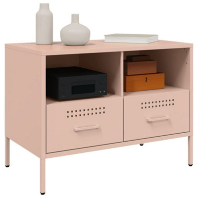 Berkfield TV Cabinet Pink 68x39x50.5 cm Steel