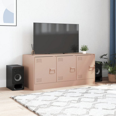 Berkfield TV Cabinet Pink 99x39x44 cm Steel